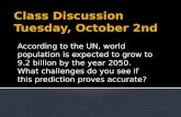 Class Discussion Tuesday , October  2nd