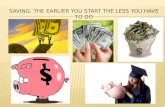 SAVING: THE EARLIER YOU START THE LESS YOU HAVE TO DO