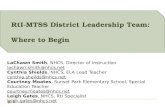 RtI -MTSS District Leadership Team:  Where to Begin