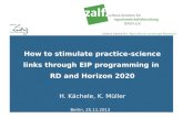 How to stimulate practice-science links through EIP programming in  RD  and Horizon 2020