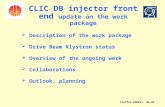 CLIC DB injector front end  update on the work package