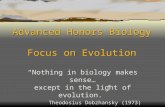 Advanced Honors Biology Focus on Evolution