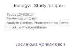 Biology:  Study for quiz!