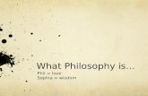 What Philosophy is…