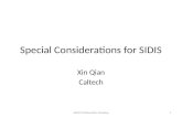 Special Considerations for SIDIS