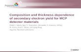 Composition and thickness dependence of secondary electron yield for MCP detector materials
