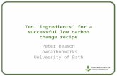 Ten ‘ingredients’ for a successful low carbon change recipe