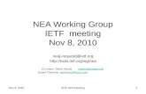 NEA Working Group IETF  meeting Nov 8, 2010