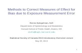 Methods  to Correct Measures of Effect for Bias  due  to Exposure Measurement  Error