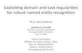 Exploiting domain and task regularities for robust named entity recognition