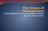 The Scope of Management Management & Leadership Styles