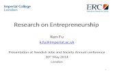 Research  o n Entrepreneurship