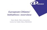 European Citizens’ Initiatives:  overview