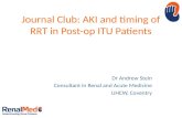 Journal Club: AKI and timing of RRT in Post-op ITU Patients