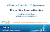 CE2012 – Thursday 20 September  The In Vitro Diagnostics View Doris-Ann Williams