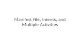 Manifest File, Intents, and Multiple Activities