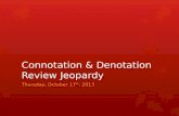 Connotation & Denotation Review Jeopardy