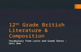 12 th  Grade British Literature & Composition