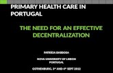 Primary health care in Portugal The need for an effective decentralization