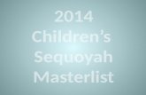 2014 Children’s  Sequoyah Masterlist