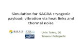 Simulation for KAGRA cryogenic payload: vibration via heat links and thermal noise