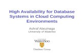 High Availability for Database Systems in Cloud Computing Environments