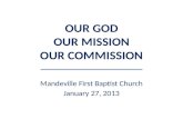 OUR GOD OUR MISSION OUR COMMISSION