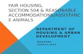 Fair Housing,  Section 504 & Reasonable Accommodations/Assistance Animals