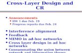 EE360: Lecture 11 Outline Cross-Layer Design and CR