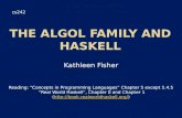 The Algol Family and Haskell