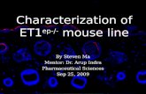 Characterization of ET1 ep-/- mouse line