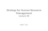 Strategy for Human Resource Management Lecture 30