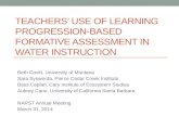 Teachers’ Use of Learning Progression-Based Formative Assessment in Water Instruction