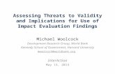 Assessing Threats to Validity and Implications for Use of Impact Evaluation Findings