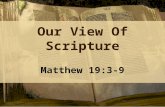 Our View Of Scripture