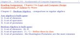 Chapter 2  -  Boolean Algebra   - comparison to regular algebra Any algebra is built upon :