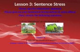Lesson 3: Sentence Stress