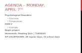 Agenda – Monday, April 7 th
