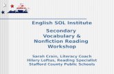 English SOL Institute Secondary  Vocabulary & Nonfiction Reading  Workshop
