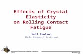 Effects of Crystal Elasticity on Rolling Contact Fatigue