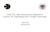 CSE 373 : Data Structures & Algorithms Lecture 16: Topological Sort / Graph Traversals