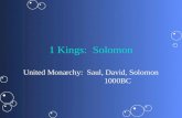 1 Kings:  Solomon