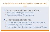 Congress:  Decisionmaking  and Reform