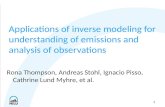 Applications of inverse modeling for understanding of emissions and analysis of observations