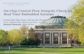 On-Chip Control Flow Integrity Check for Real Time Embedded Systems