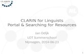 CLARIN for Linguists Portal & Searching for Resources