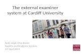 The external examiner system at Cardiff University
