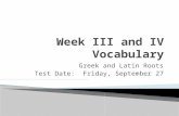 Week III and IV Vocabulary