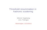 Threshold  resummation  in  hadronic  scattering