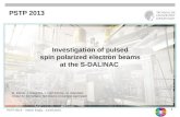 Investigation  of pulsed spin polarized electron beams at the  S-DALINAC